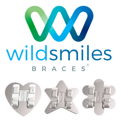The WildSmiles Braces logo with heart, star, and flower brackets